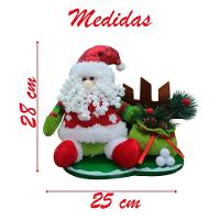 Decoração Boneco Natal Papai Noel Tecido Natalino 28cm - 3