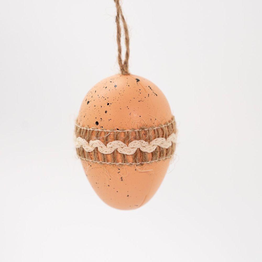 36 Ovos De Páscoa Branco E Bege Enfeite Decorativo Pendente - 4