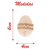 36 Ovos De Páscoa Branco E Bege Enfeite Decorativo Pendente - 2