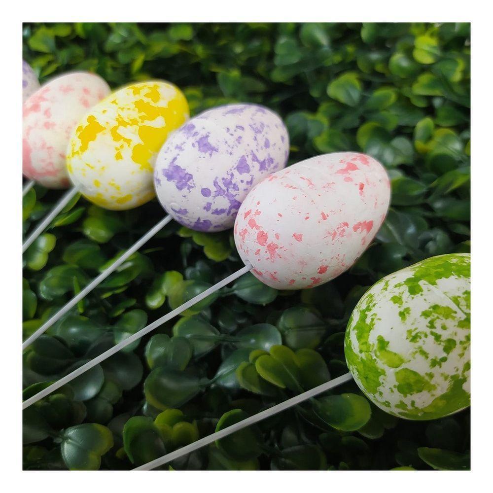 Enfeite Decorativo Ovo De Páscoa Com Haste 60 Unidades - 2