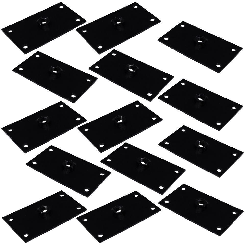 Kit 14 Chapinhas Reta Fixação Pés Palito Rosca 5/16 Preto - 1