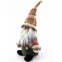 Boneco Natal Decorativo Papai Noel Tecido Xadrez 22cm - 3