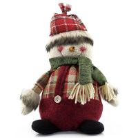 Boneco Natal Decorativo Boneco De Neve Tecido Xadrez 22cm - 3