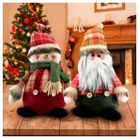 Decoração Dupla Natal Papai Noel E Boneco De Neve - 1