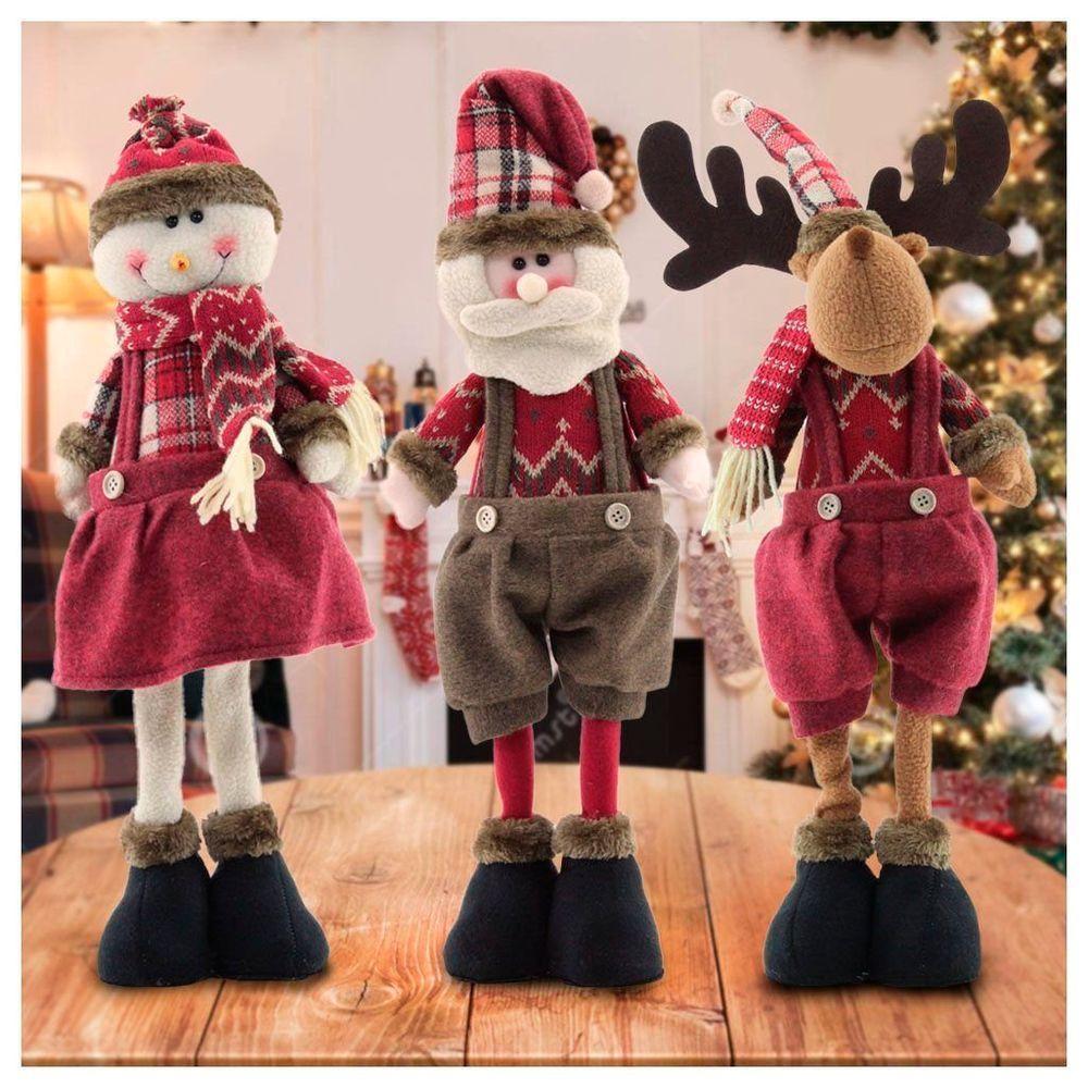 Trio Boneco De Neve Papai Noel Rena Decoração Natal 50cm - 1