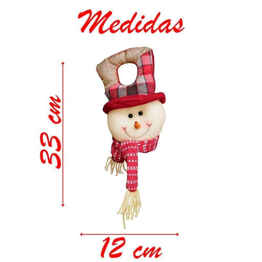 Enfeite De Porta Natal Boneco De Neve Feltro 33cm - 2