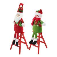 Dupla Boneco De Neve Papai Noel Decoração Natal Escada - 3