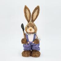 Coelho De Páscoa Enfeite De Palha Coelhinho Trabalhador 46cm - 1