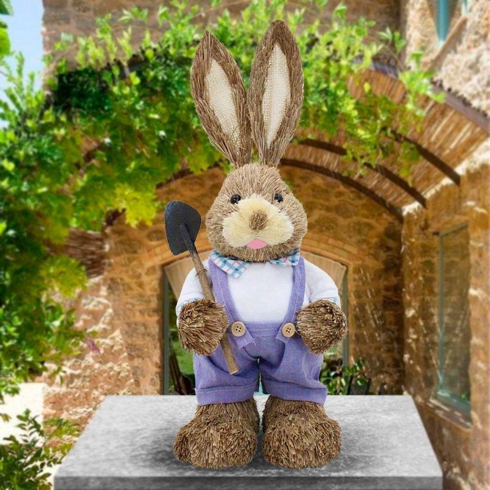 Coelho De Páscoa Decoração Enfeite Coelhinho 46cm - 1
