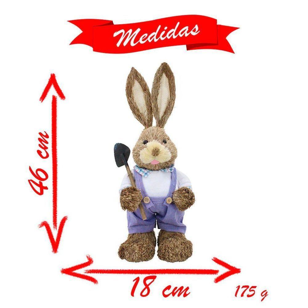 Coelho De Páscoa Decoração Enfeite Coelhinho 46cm - 2