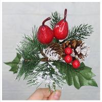 Kit 8 Ramos Pera Decoração Natal Artificial Com Detalhes Branco 17cm - 1