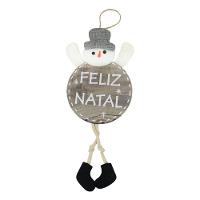Enfeite árvore Natal Pendente Boneco De Neve Natalino 37cm - 1