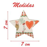Enfeite 2 Pendentes Para árvore De Natal Estrela Em Mdf 7cm - 2