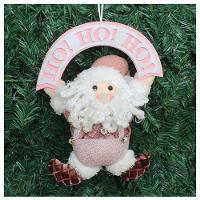 Guirlanda Natalina Enfeite De Porta Papai Noel Rosa 25cm - 1