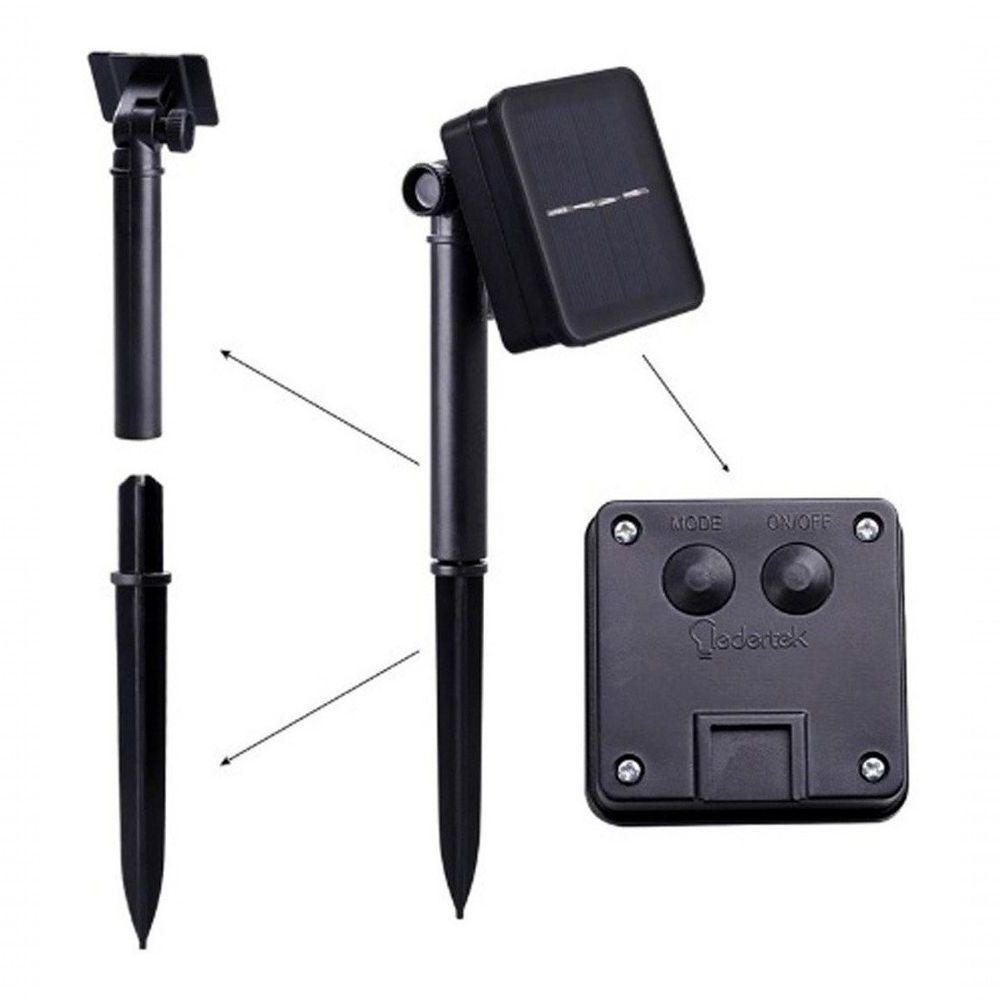 Pisca Cordão Solar Natal Led 100 Lâmpadas Luz Amarela 10m - 2