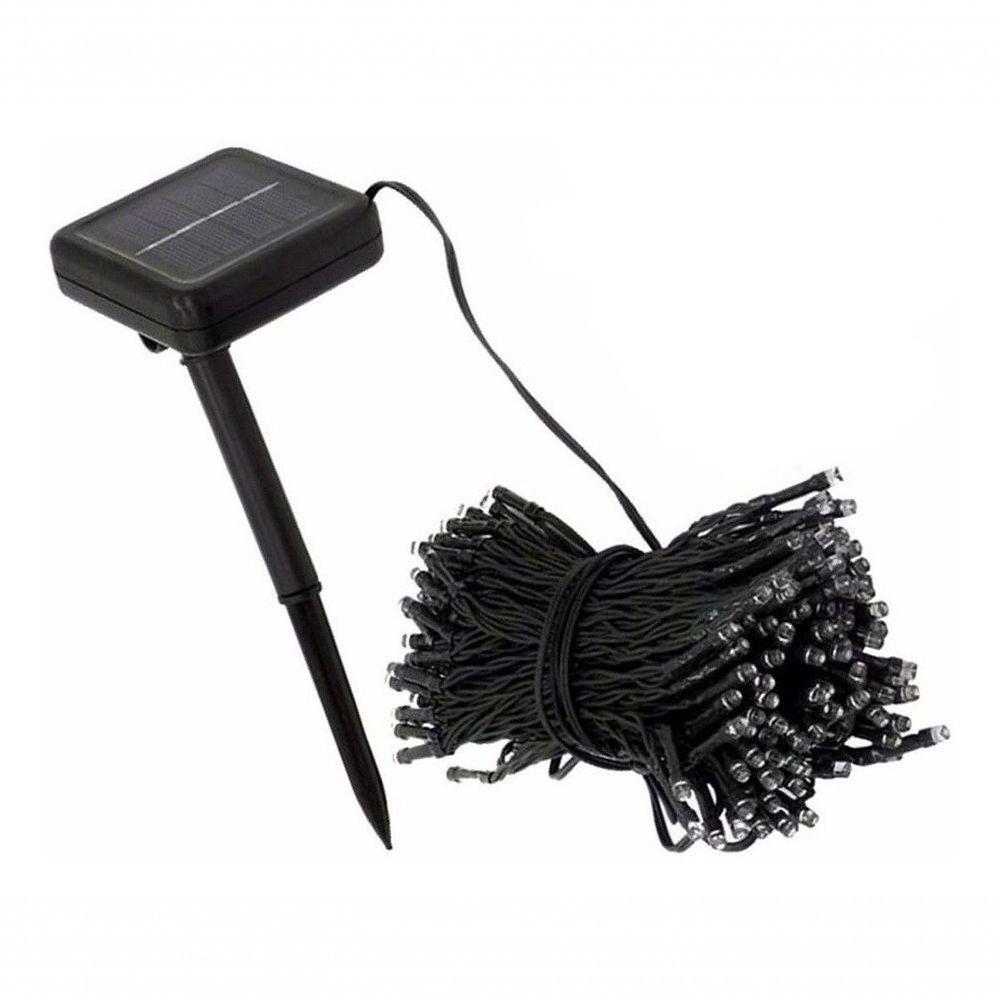 Pisca Cordão Solar Natal Led 100 Lâmpadas Luz Amarela 10m - 3