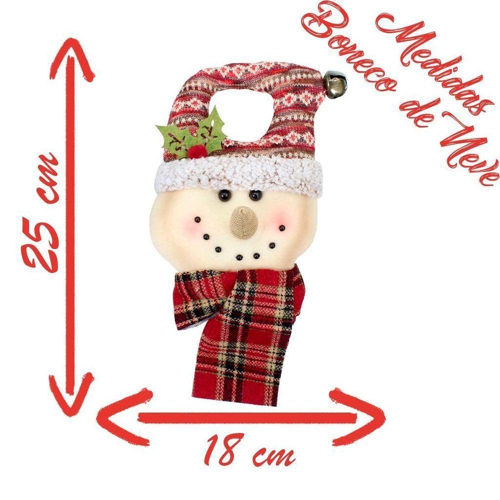 Decoração Enfeite Natal Boneco Neve Vermelho árvore De Natal 25cm - 2