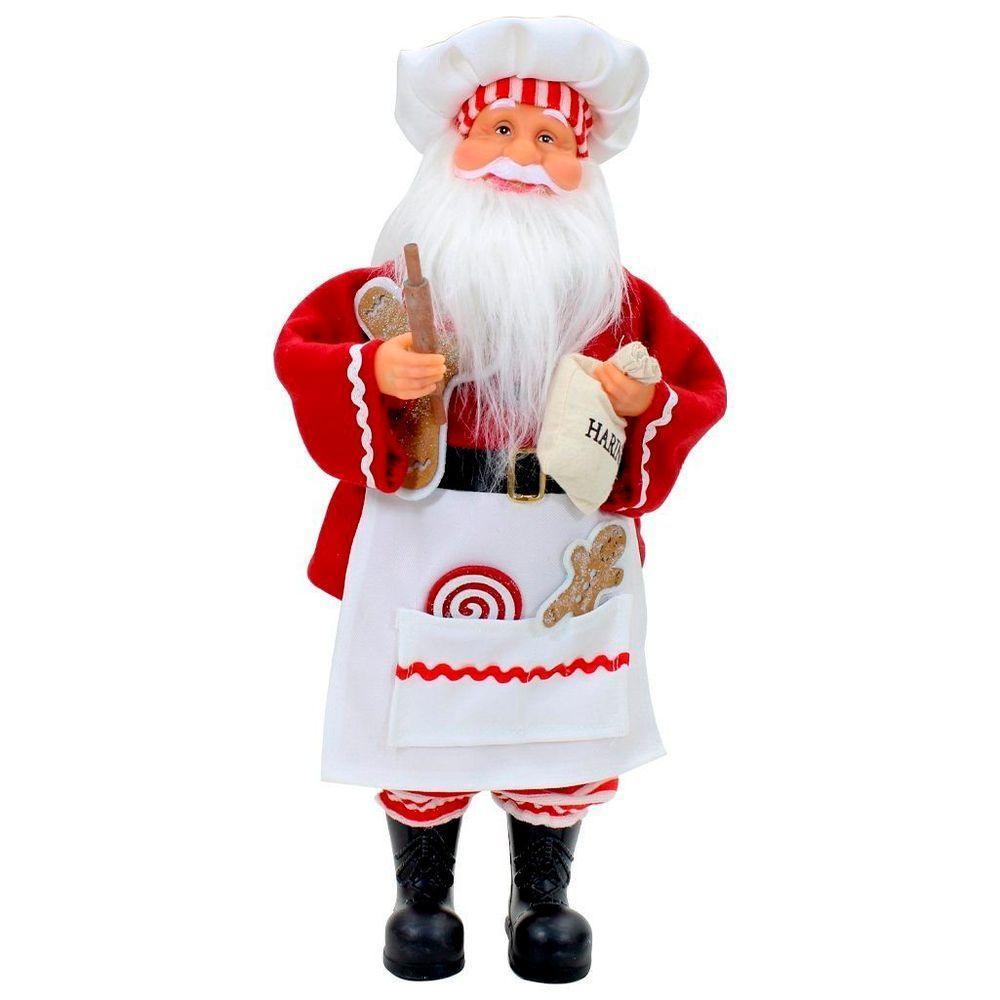 Boneco Natal Papai Noel Cozinheiro Padeiro Chef Em Tecido 48cm - 1
