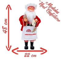 Boneco Natal Papai Noel Cozinheiro Padeiro Chef Em Tecido 48cm - 3