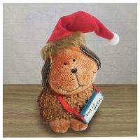 Decoração Enfeite Natal Cachorro Placa Feliz Natal 14cm - 1