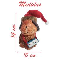 Decoração Enfeite Natal Cachorro Placa Feliz Natal 14cm - 2