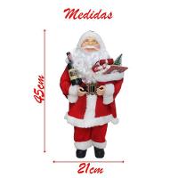 Boneco Natal Papai Noel Com Presente Sommelier 45cm - 3