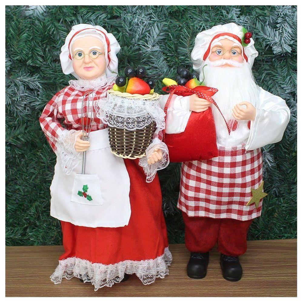 Dupla Boneco De Natal Mamãe E Papai Noel Feirantes - 1