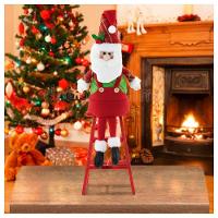 Boneco Papai Noel Natal Em Tecido Escada 54cm - 1
