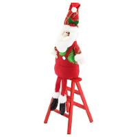 Boneco Papai Noel Natal Em Tecido Escada 54cm - 2