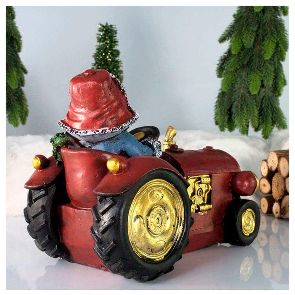 Decoração Enfeite Natal Boneco De Neve No Trator Com Led 18cm - 3