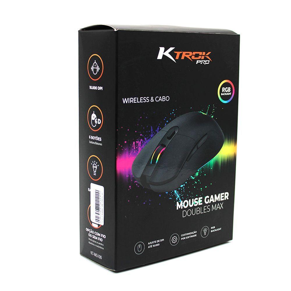 Mouse Gamer Ktrok Doubles Max, Usb E Wireless, 10.000 Dpi, Rgb Backlight - Kt-ms100 - 2