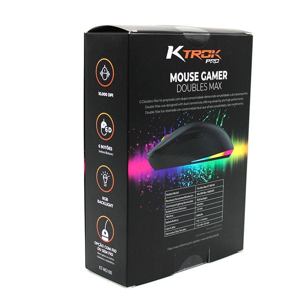 Mouse Gamer Ktrok Doubles Max, Usb E Wireless, 10.000 Dpi, Rgb Backlight - Kt-ms100 - 7