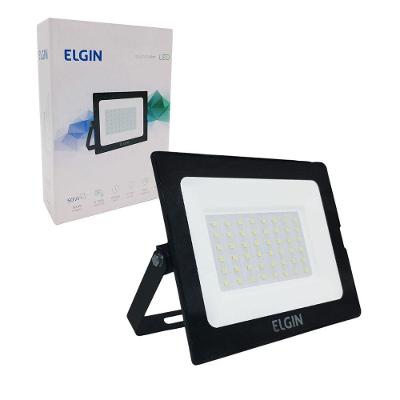 Refletor Led Elgin, 50w, 6500k, Bivolt, Ip65, Preto - 48rpled50g00