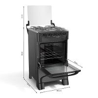 Fogão Mueller 4 Bocas Preto Fosco Acendimento Manual Mfi4ba