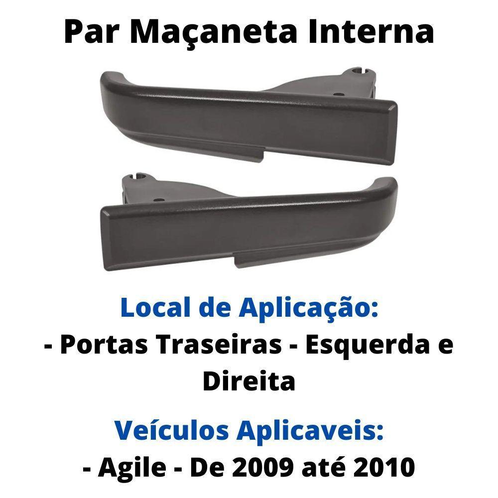 Par Maçaneta Interna Puxador Tras Dir Esq Agile 2009 2014 - 4