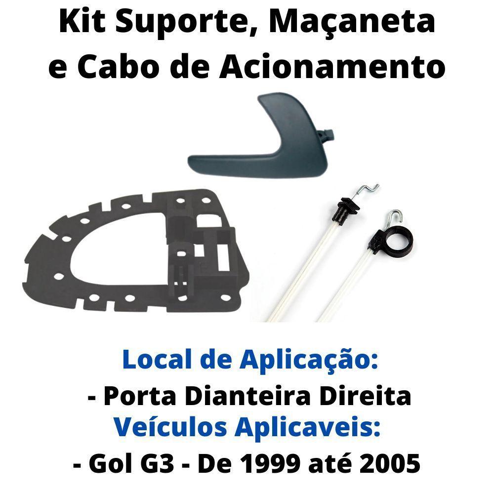 Kit Cabo Aciona Suporte Maçaneta Diant Dir Gol G3 94 A 05 - 3