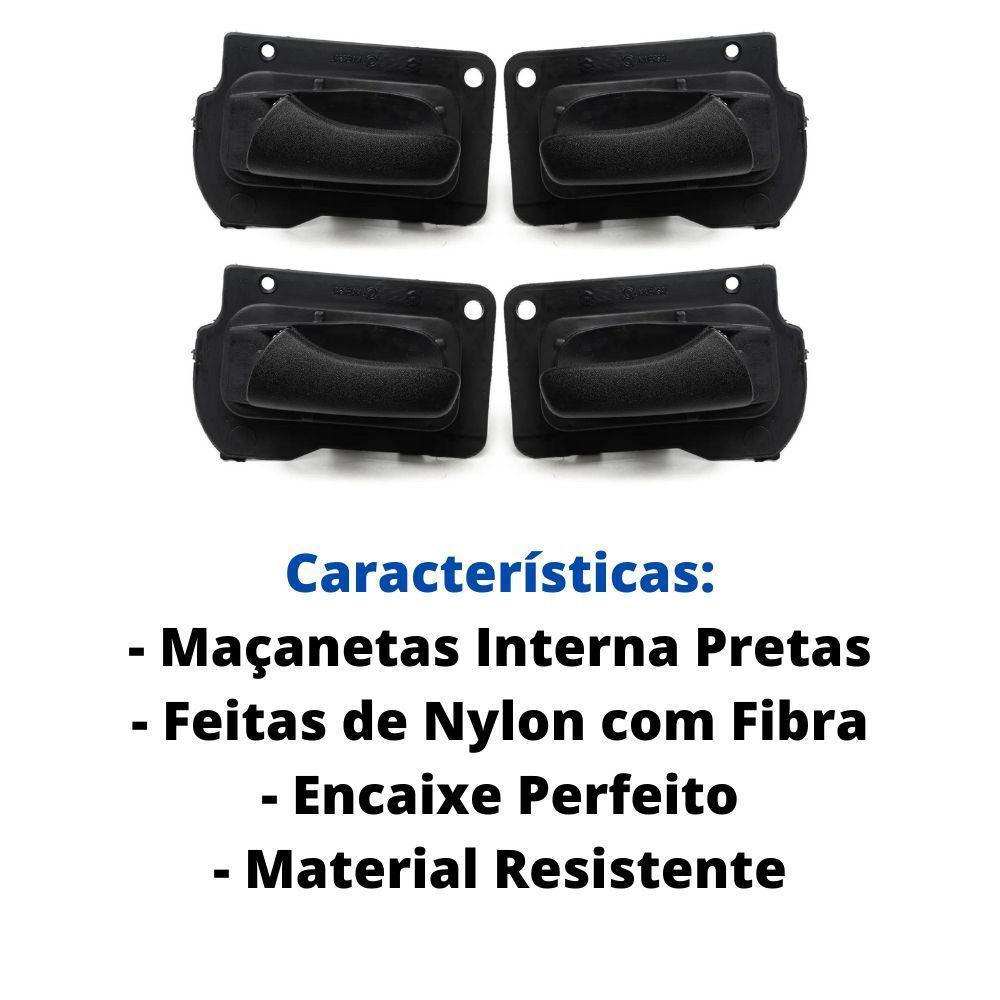 Kit 4 Maçanetas Internas Preta Vectra Até 05 Classic Após 10 - 3
