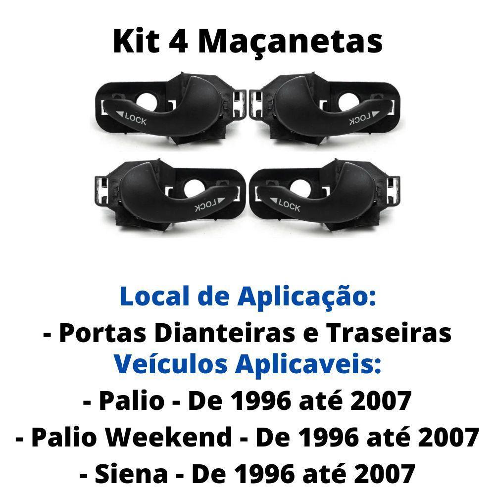 Kit Maçaneta Interna Dianteira E Traseira Palio De 96 A 07 - 4
