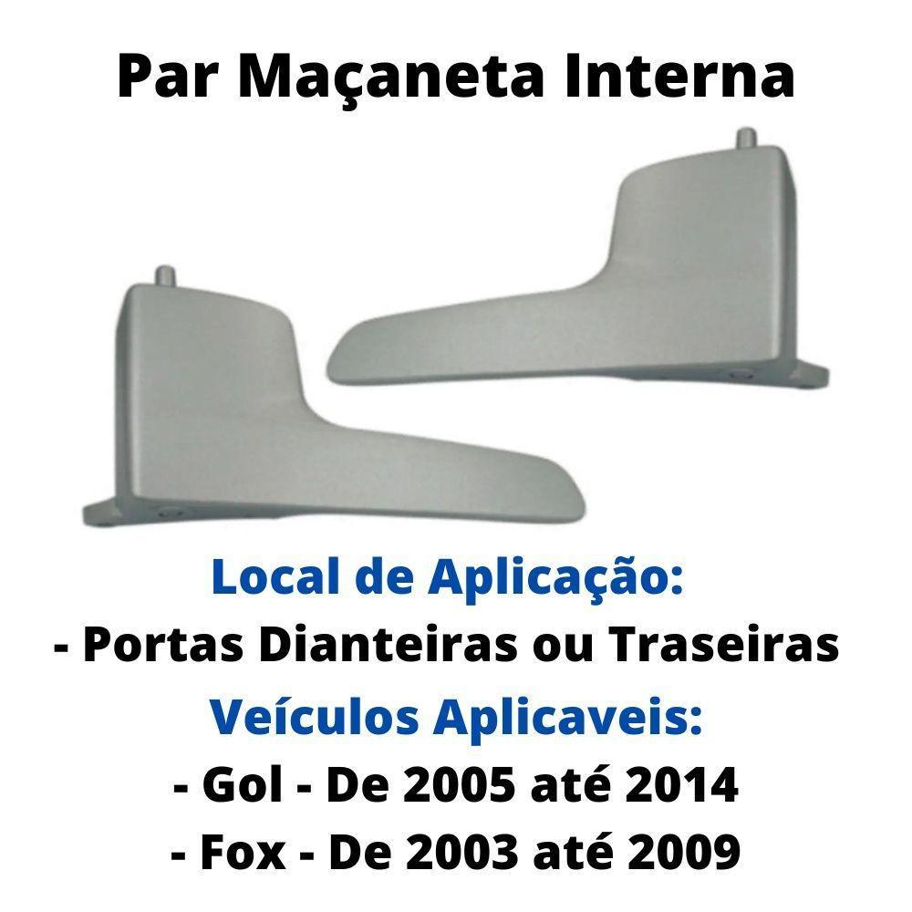 Par Maçaneta Gol G4 2 Portas Interna Prata E Fox 2003 A 2009 - 3