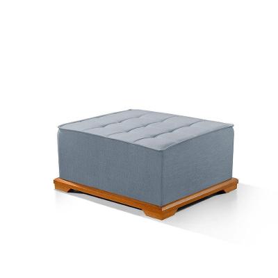 Puff índia Quadrado Em Linho Sofatec Azul