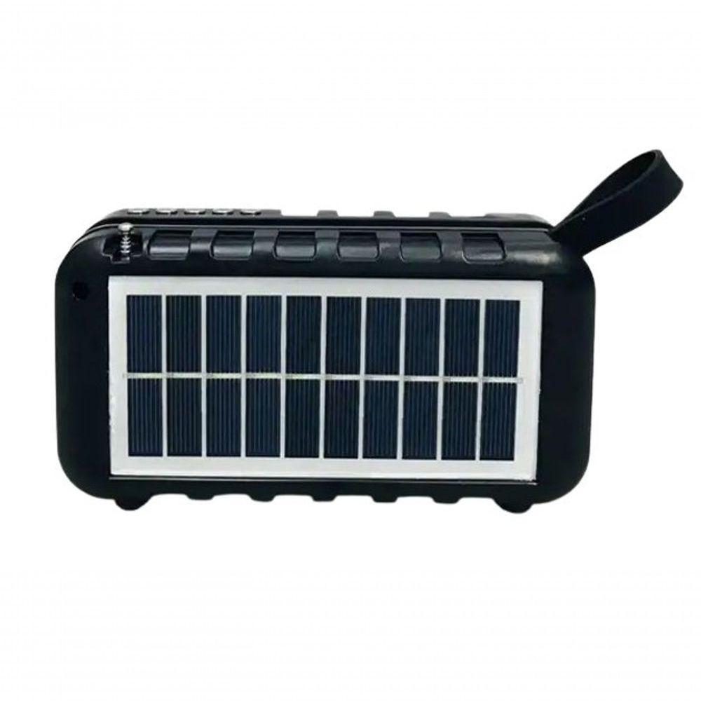 Rádio Caixa De Som Solar Recarregável Usb Lanterna Vermelho - 2