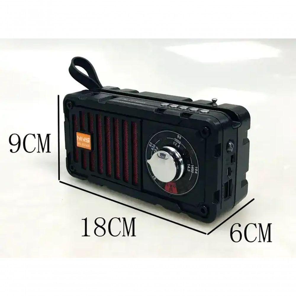 Rádio Caixa De Som Solar Recarregável Usb Lanterna Vermelho - 3