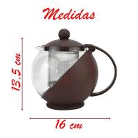 Chaleira Bule De Vidro E Plástico Para Chá Com Infr Interno 750ml - 2