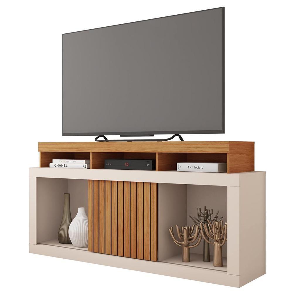 Bancada Rack Para Tv Até 55 Polegadas Marrom Frost Caemmun - 5