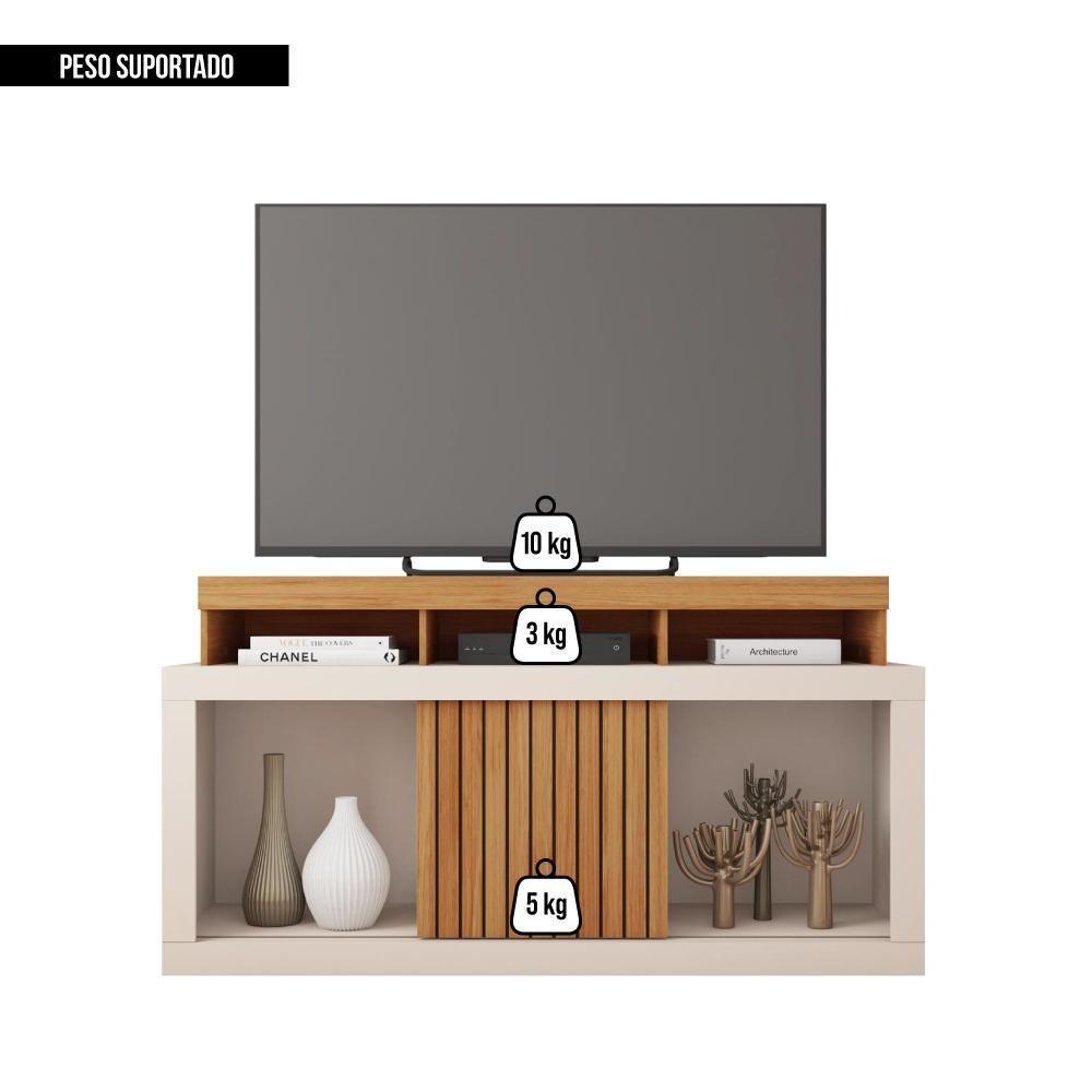 Bancada Rack Para Tv Até 55 Polegadas Marrom Frost Caemmun - 8