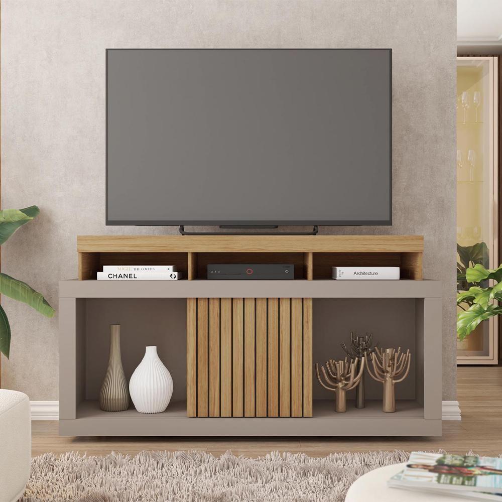 Bancada Rack Para Tv Até 55 Polegadas Frost Marrom Caemmun - 2