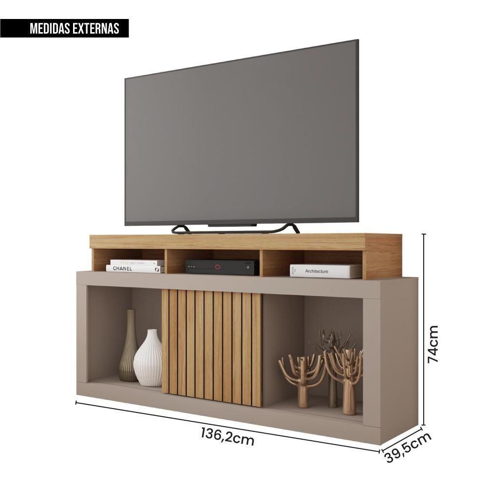 Bancada Rack Para Tv Até 55 Polegadas Frost Marrom Caemmun - 4