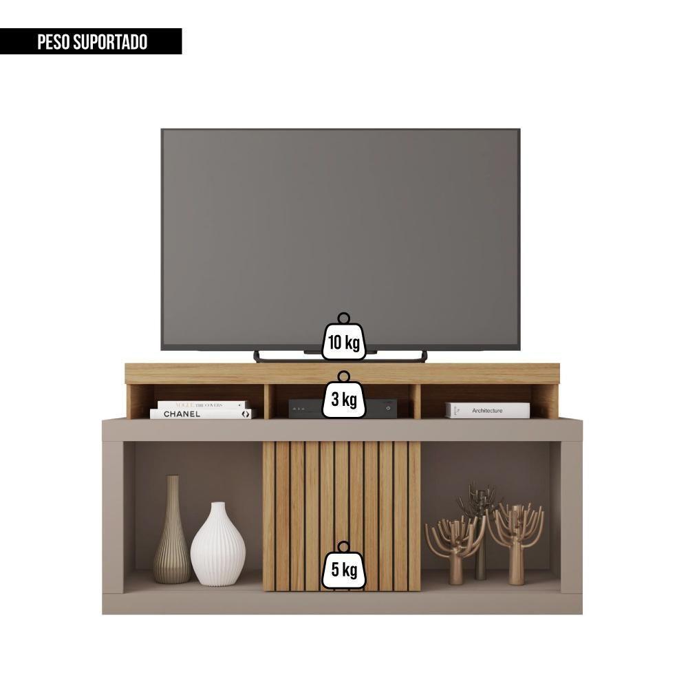 Bancada Rack Para Tv Até 55 Polegadas Frost Marrom Caemmun - 5