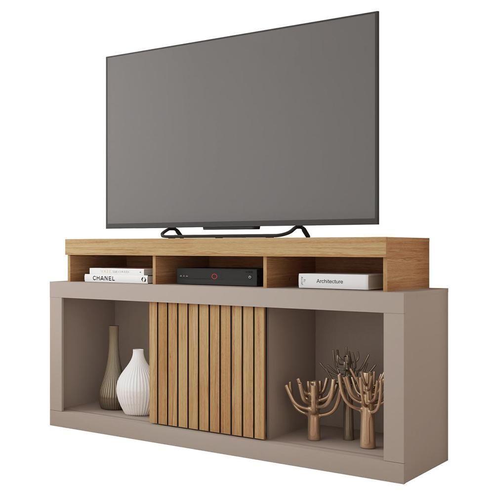 Bancada Rack Para Tv Até 55 Polegadas Frost Marrom Caemmun - 8