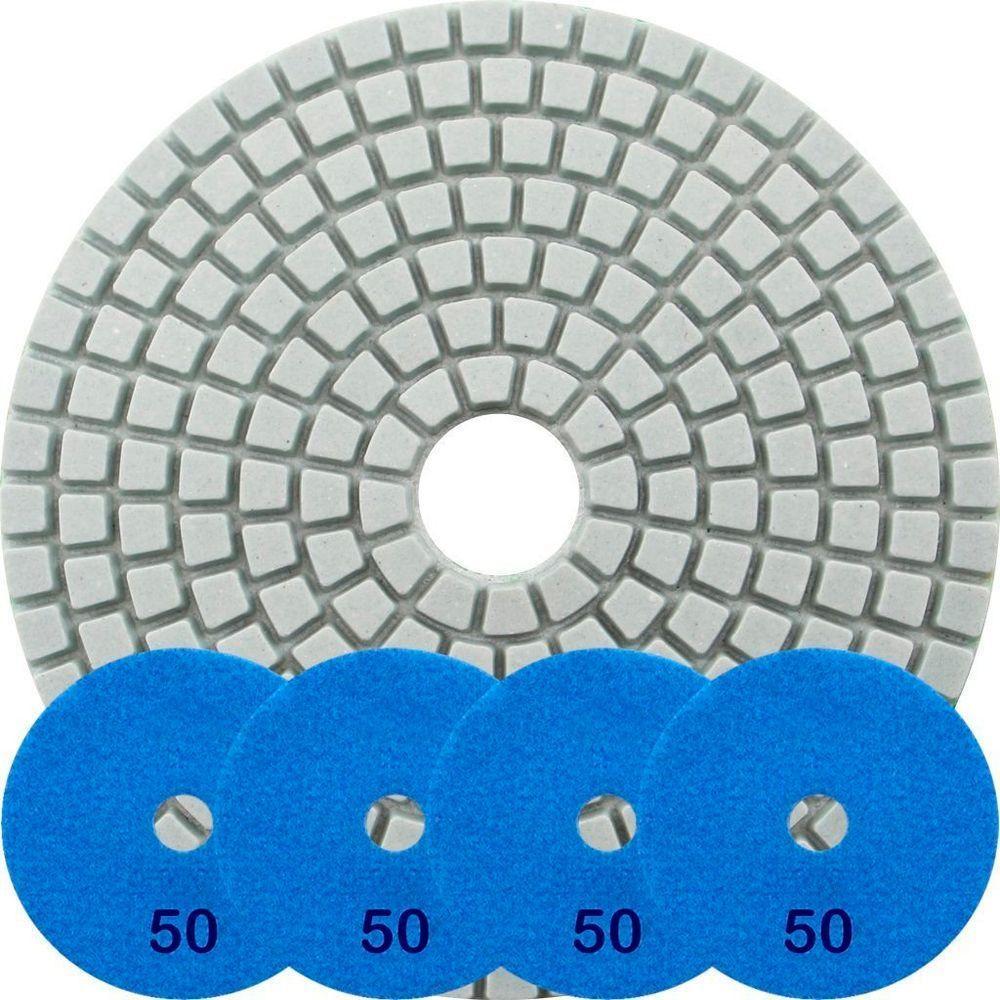 Kit 8 Disco Lixa Polimento úmido Mármore 10 Cm Grão 50 - 1